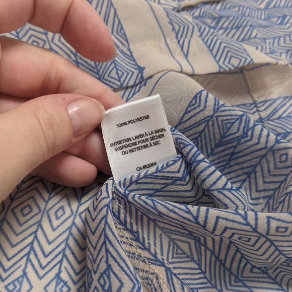 Anthropologie Dolan Blue Cream Blouse Medium - Picture 3 of 4